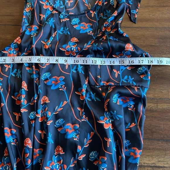 Thakoon Collective Black Sleeveless Floral Print Midi Shift Dress - Picture 12 of 12